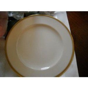1 Morgan Belleek  8 3/8" No Label Pattern 6/G1 Gold Wide Rim Pin Line Salad
